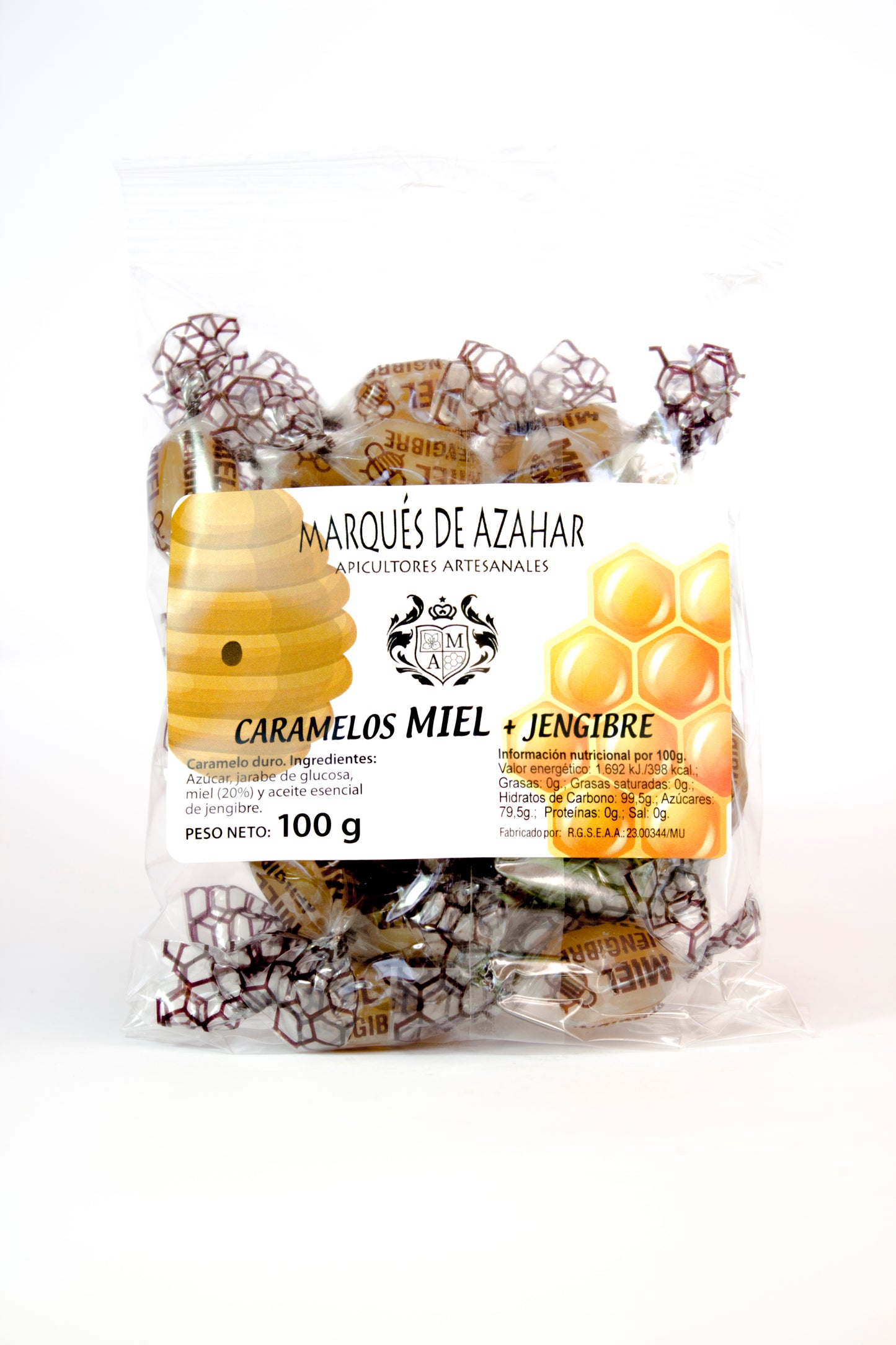 Caramelos de miel y jengibre